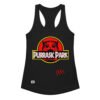 Camiseta de gatos para mujer PURRASIC PARK en color negro, vista plana