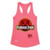 Camiseta de gatos para mujer PURRASIC PARK en color rosa eléctrico, vista plana