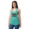 Camiseta de gatos para mujer PUTOS GATOS OFICIAL en color azul tahití, sobre modelo