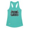 Camiseta de gatos para mujer PUTOS GATOS OFICIAL en color azul tahití, vista plana