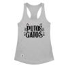 Camiseta de gatos para mujer PUTOS GATOS OFICIAL en color gris jaspeado, vista plana