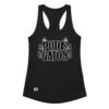 Camiseta de gatos para mujer PUTOS GATOS OFICIAL en color negro, vista plana
