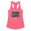 Camiseta de gatos para mujer PUTOS GATOS OFICIAL en color rosa eléctrico, vista plana