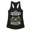 Camiseta de gatos para mujer REGLAMENTO DEL SOFÁ en color negro, vista plana