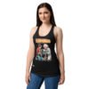 Camiseta de gatos para mujer REGRESO AL VETERINARIO en color negro, sobre modelo