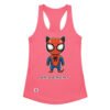 Camiseta de gatos para mujer SPIDER-CAT en color rosa eléctrico, vista plana