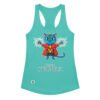 Camiseta de gatos para mujer GATO STRANGE en color azul tahití, vista plana