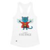 Camiseta de gatos para mujer GATO STRANGE en color blanco, vista plana