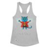 Camiseta de gatos para mujer GATO STRANGE en color gris jaspeado, vista plana