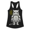 Camiseta de gatos para mujer GATO SOLDADO IMPERIAL en color negro, vista plana