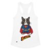 Camiseta de gatos para mujer SUPERCAT en color blanco, vista plana