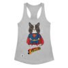 Camiseta de gatos para mujer SUPERCAT en color gris jaspeado, vista plana