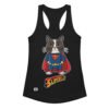 Camiseta de gatos para mujer SUPERCAT en color negro, vista plana