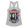 Camiseta de gatos para mujer SUPERVISIÓN DEL BAÑO en color gris jaspeado, vista plana