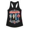 Camiseta de gatos para mujer SUPERVISIÓN DEL BAÑO en color negro, vista plana