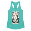 Camiseta de gatos para mujer LE GATOT · LOS AMANTES en color azul tahití, vista plana