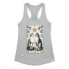 Camiseta de gatos para mujer LE GATOT · LOS AMANTES en color gris jaspeado, vista plana