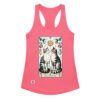 Camiseta de gatos para mujer LE GATOT · LOS AMANTES en color rosa eléctrico, vista plana