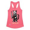 Camiseta de gatos para mujer TE KILL YOU LA VIDA en color rosa eléctrico, vista plana