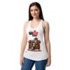 Camiseta de gatos para mujer THE BIG CAT THEORY en color blanco, sobre modelo