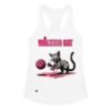 Camiseta de gatos para mujer THE WALKING CAT en color blanco, vista plana