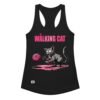 Camiseta de gatos para mujer THE WALKING CAT en color negro, vista plana