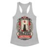Camiseta de gatos para mujer TODA PUERTA CERRADA ES UNA OFENSA en color gris jaspeado, vista plana