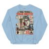 Sudadera de gatos «Ficha técnica del humano» — diseño MHD-002 de la serie Manual del Humano Doméstico en color Azul claro