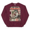 Sudadera de gatos «Ficha técnica del humano» — diseño MHD-002 de la serie Manual del Humano Doméstico en color Granate