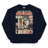 Sudadera de gatos «Ficha técnica del humano» — diseño MHD-002 de la serie Manual del Humano Doméstico en color Marino