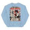 Sudadera de gatos «Ficha técnica de la humana» — diseño MHD-003 de la serie Manual del Humano Doméstico en color Azul claro