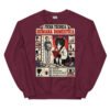 Sudadera de gatos «Ficha técnica de la humana» — diseño MHD-003 de la serie Manual del Humano Doméstico en color Granate