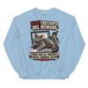 Sudadera de gatos «El portátil ya no es tuyo» — diseño MHD-008 de la serie Manual del Humano Doméstico en color Azul claro