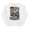 Sudadera de gatos «El portátil ya no es tuyo» — diseño MHD-008 de la serie Manual del Humano Doméstico en color Blanco