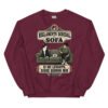 Sudadera de gatos «Reglamento del sofá» — diseño MHD-010 de la serie Manual del Humano Doméstico en color Granate