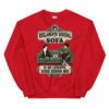 Sudadera de gatos «Reglamento del sofá» — diseño MHD-010 de la serie Manual del Humano Doméstico en color Rojo