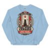 Sudadera de gatos «Toda puerta cerrada es una ofensa» — diseño MHD-019 de la serie Manual del Humano Doméstico en color Azul claro