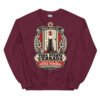 Sudadera de gatos «Toda puerta cerrada es una ofensa» — diseño MHD-019 de la serie Manual del Humano Doméstico en color Granate