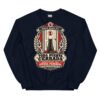 Sudadera de gatos «Toda puerta cerrada es una ofensa» — diseño MHD-019 de la serie Manual del Humano Doméstico en color Marino