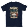 Camiseta gatos Acuario en color marino, vista plana