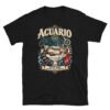 Camiseta gatos Acuario en color negro, vista plana