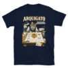 Camiseta gatos Arquigato en color marino, vista plana