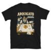 Camiseta gatos Arquigato en color negro, vista plana