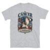Camiseta gatos Cáncer en color gris deportivo, vista plana