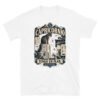 Camiseta gatos Capricornio en color blanco, vista plana