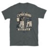 Camiseta gatos Capricornio en color oscuro jaspeado, vista plana