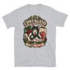 Camiseta gatos Contagato en color gris deportivo, vista plana