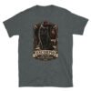 Camiseta gatos Escorpio en color oscuro jaspeado, vista plana