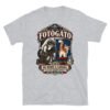 Camiseta gatos Fotógato en color gris deportivo, vista plana
