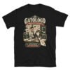 Camiseta gatos Gatólogo en color negro, vista plana